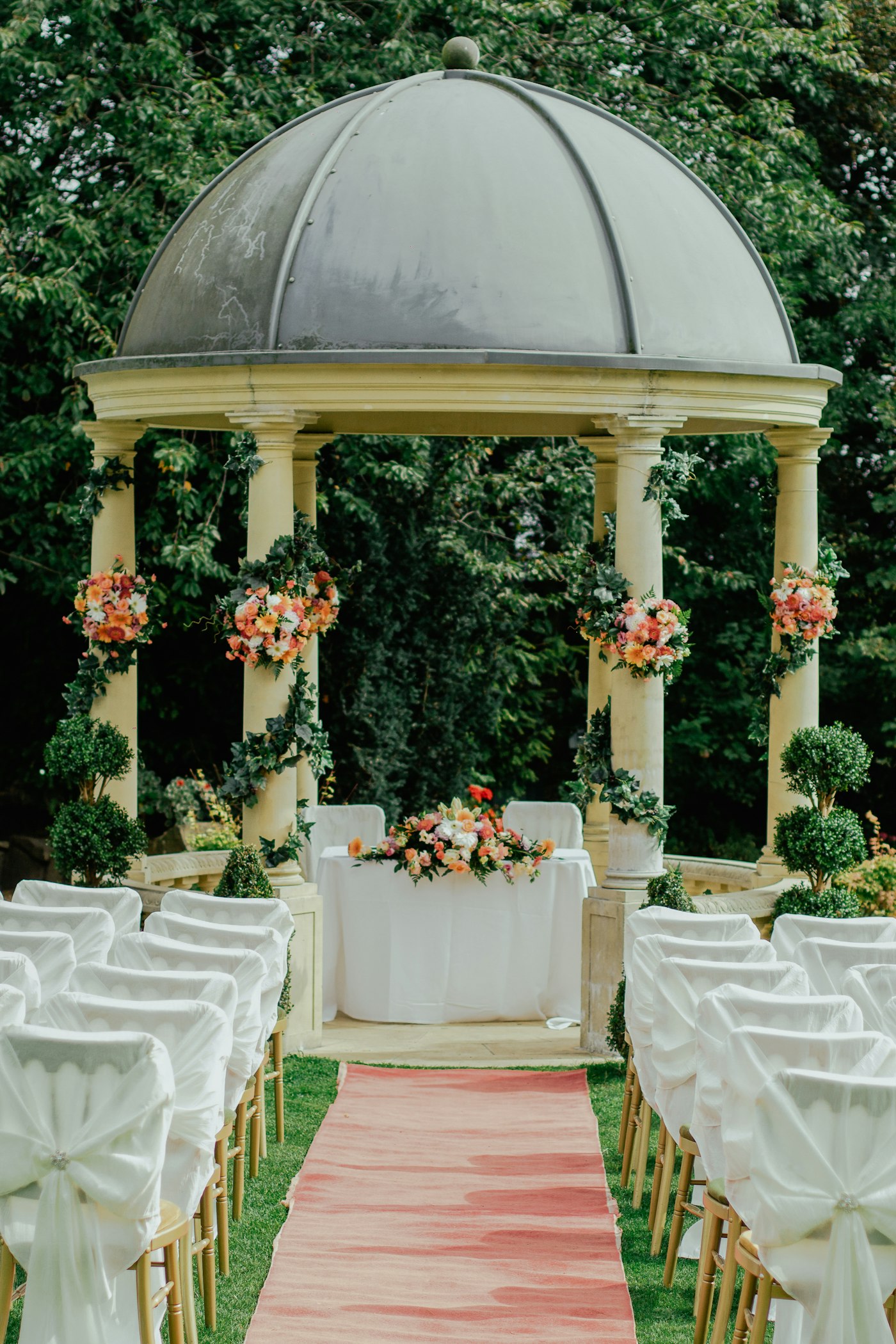 Garden gazebo set for a ceremony